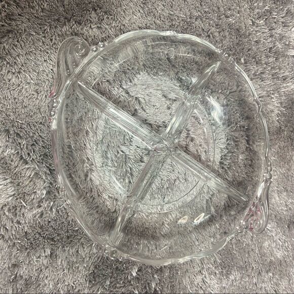 Heisey vintage crystal depression glass divided gray - Picture 3 of 3